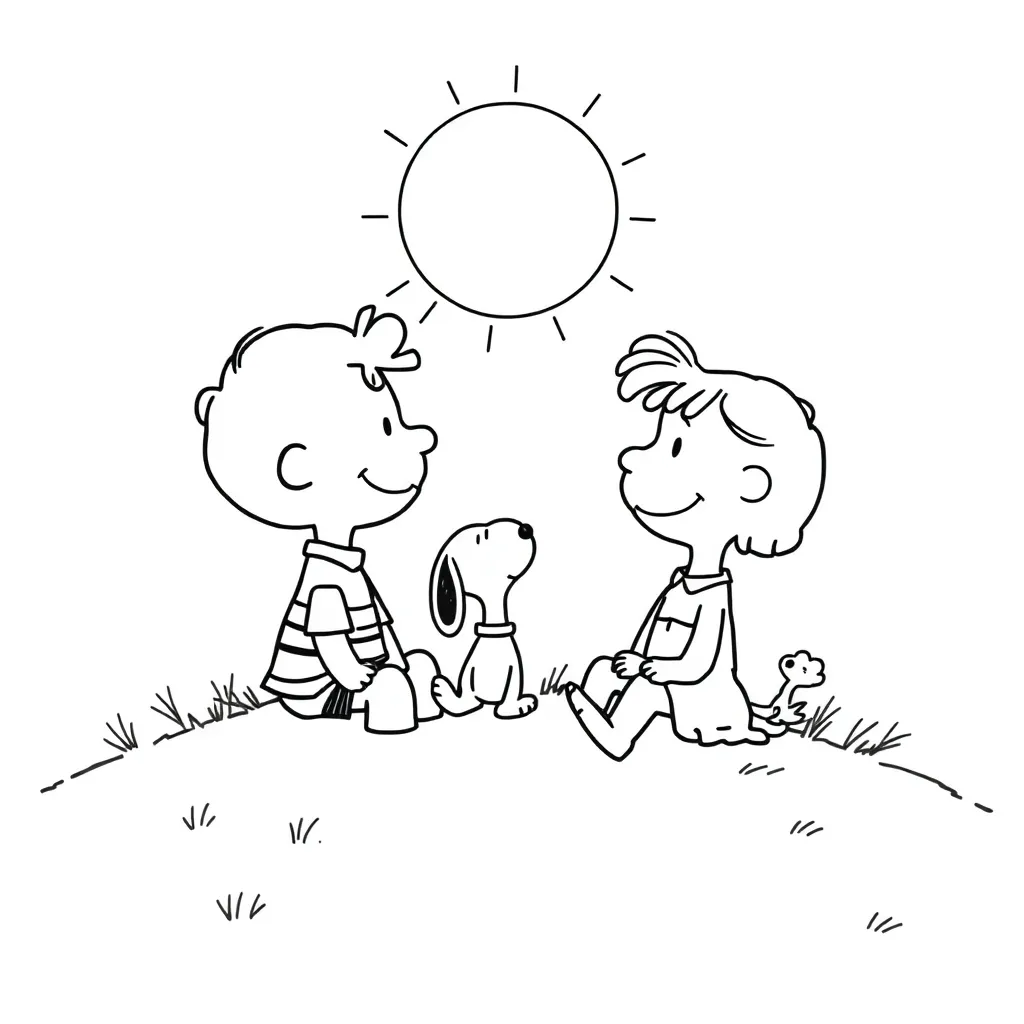 Peanuts & Snoopy coloring page