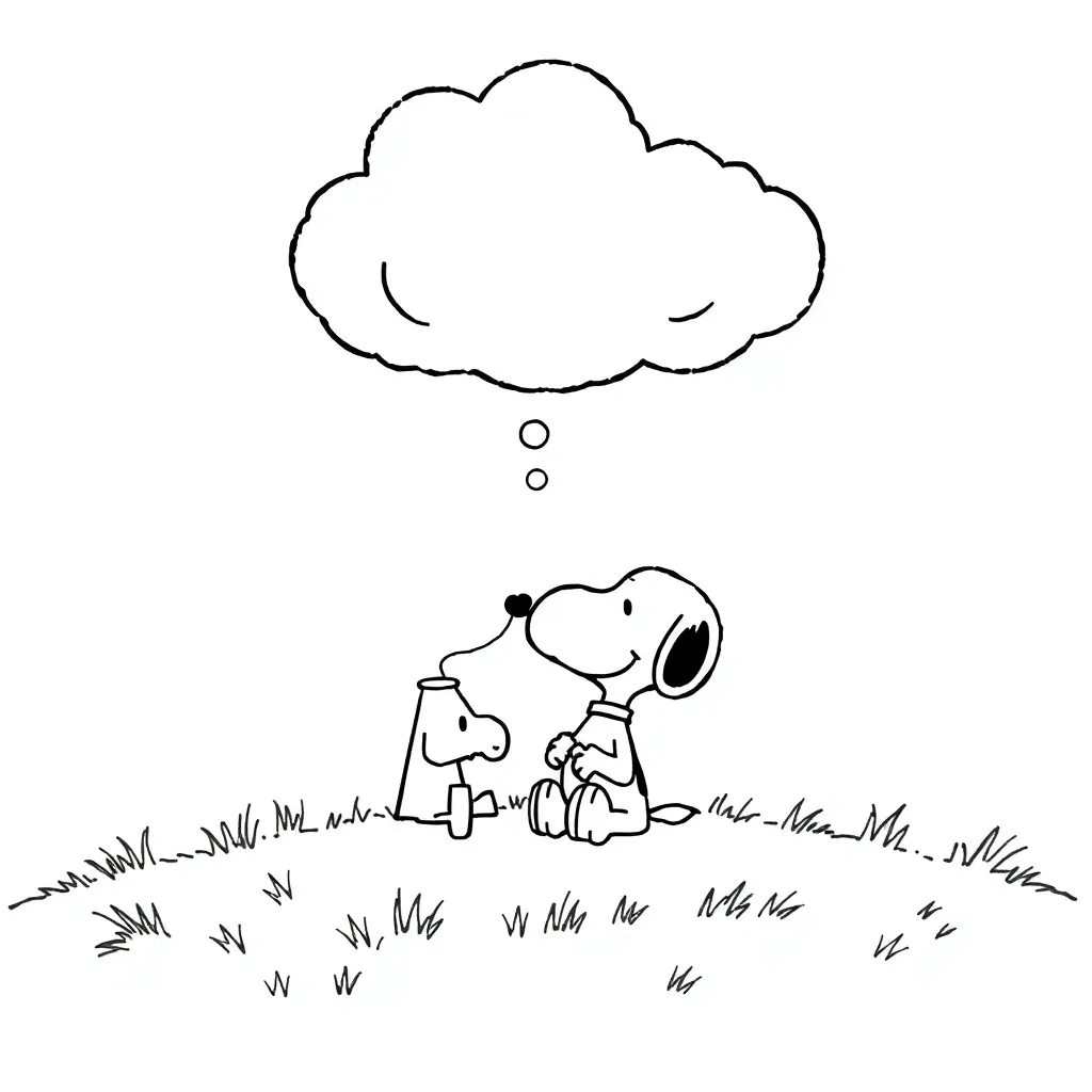 Peanuts & Snoopy coloring page