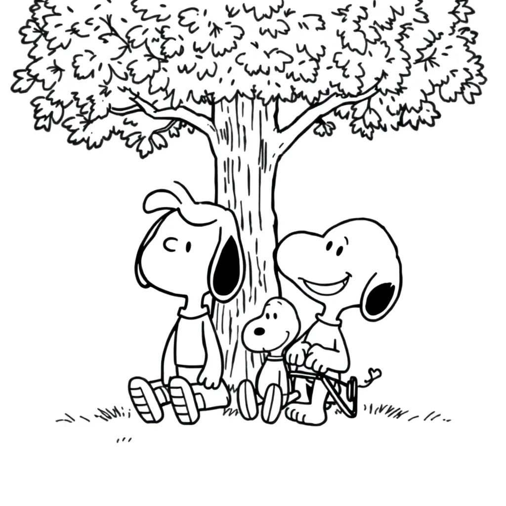 Peanuts & Snoopy coloring page