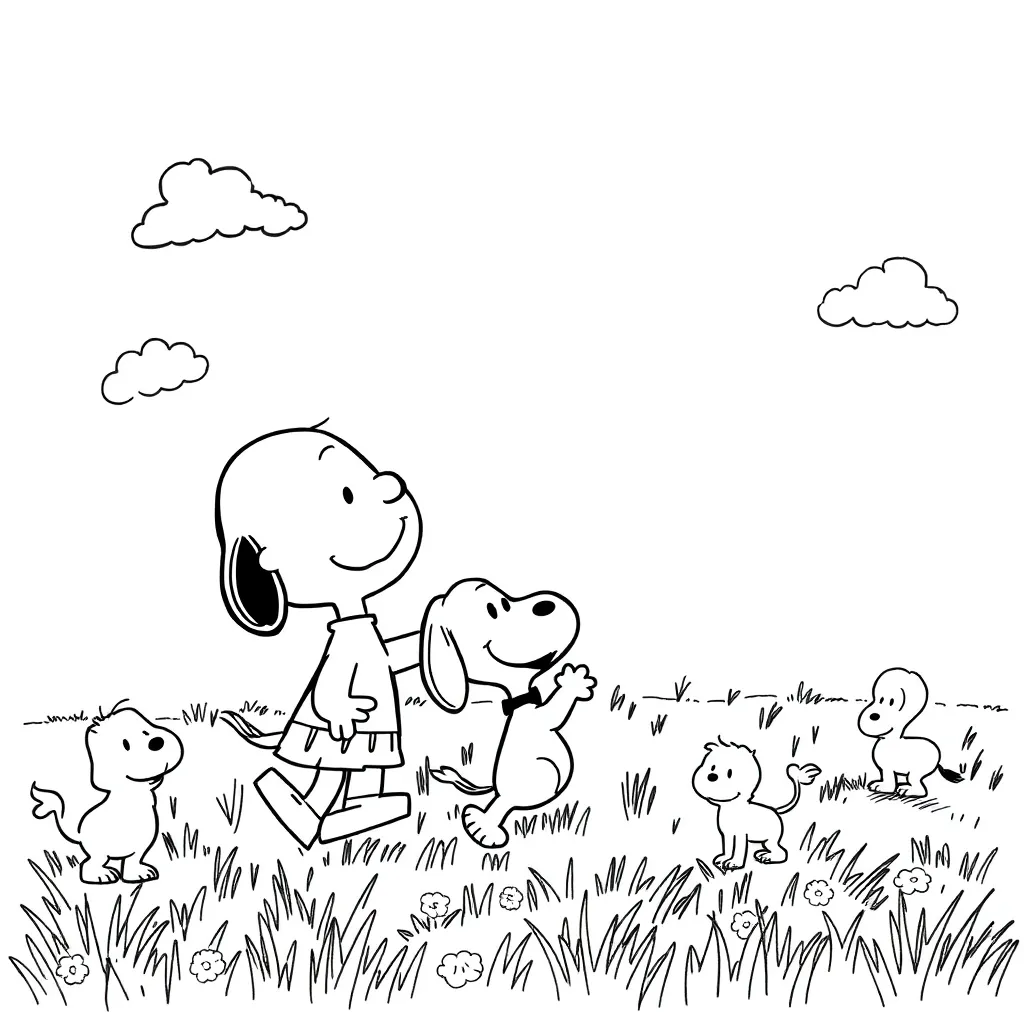 Peanuts & Snoopy coloring page