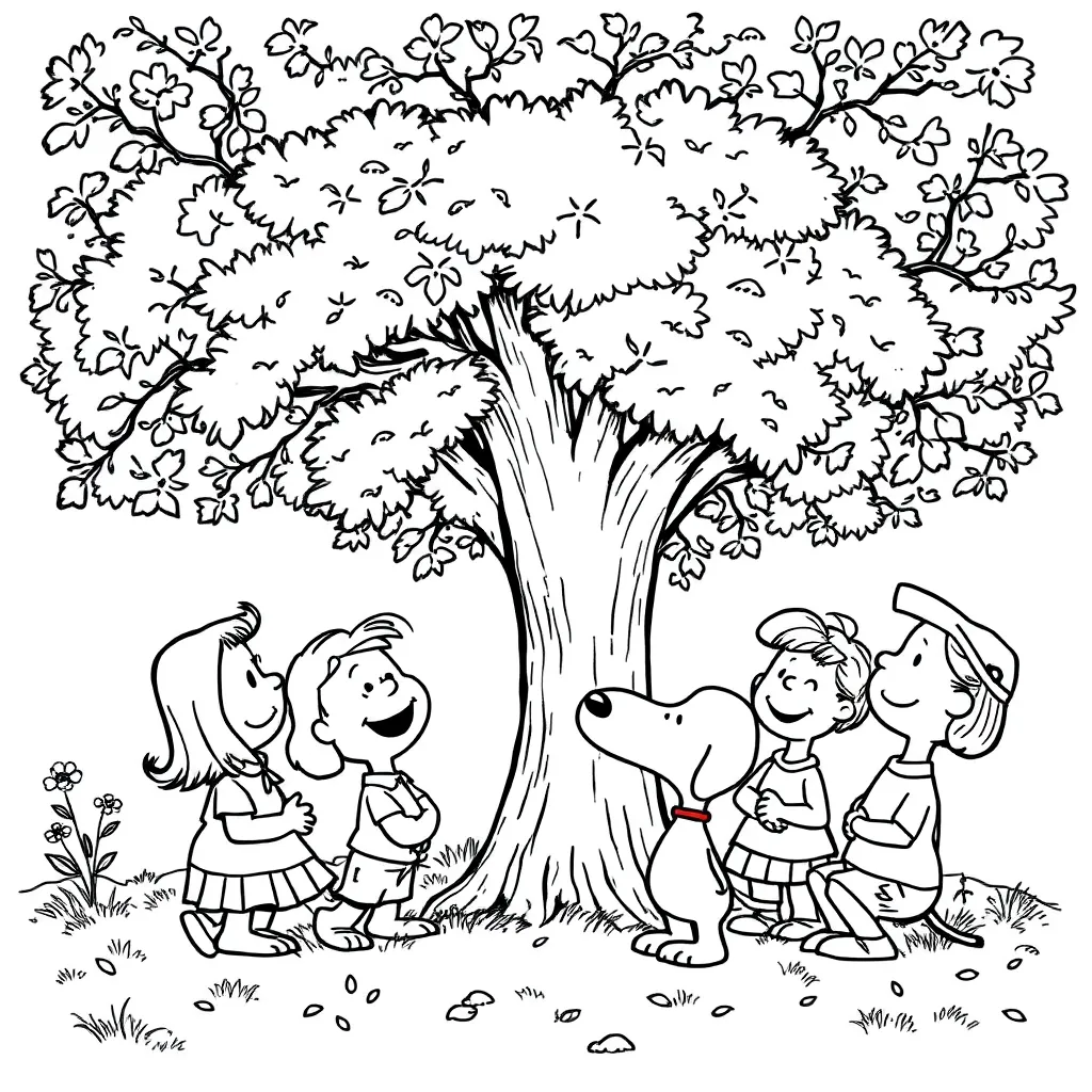 Peanuts & Snoopy coloring page