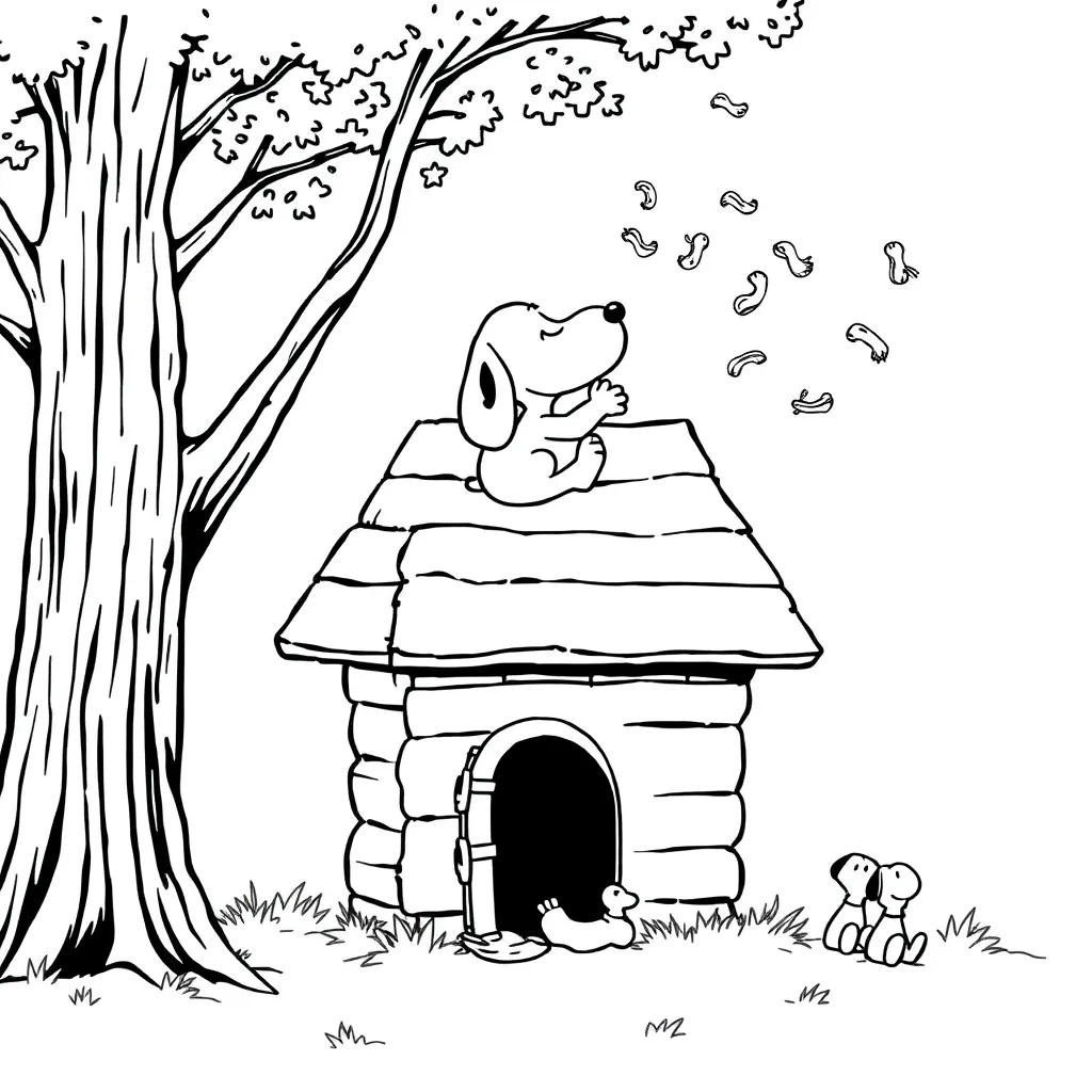 Peanuts & Snoopy coloring page