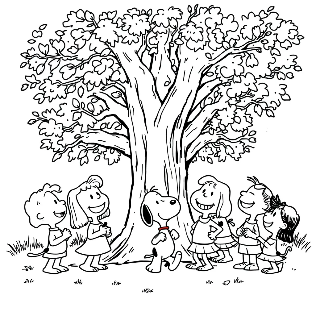 Peanuts & Snoopy coloring page