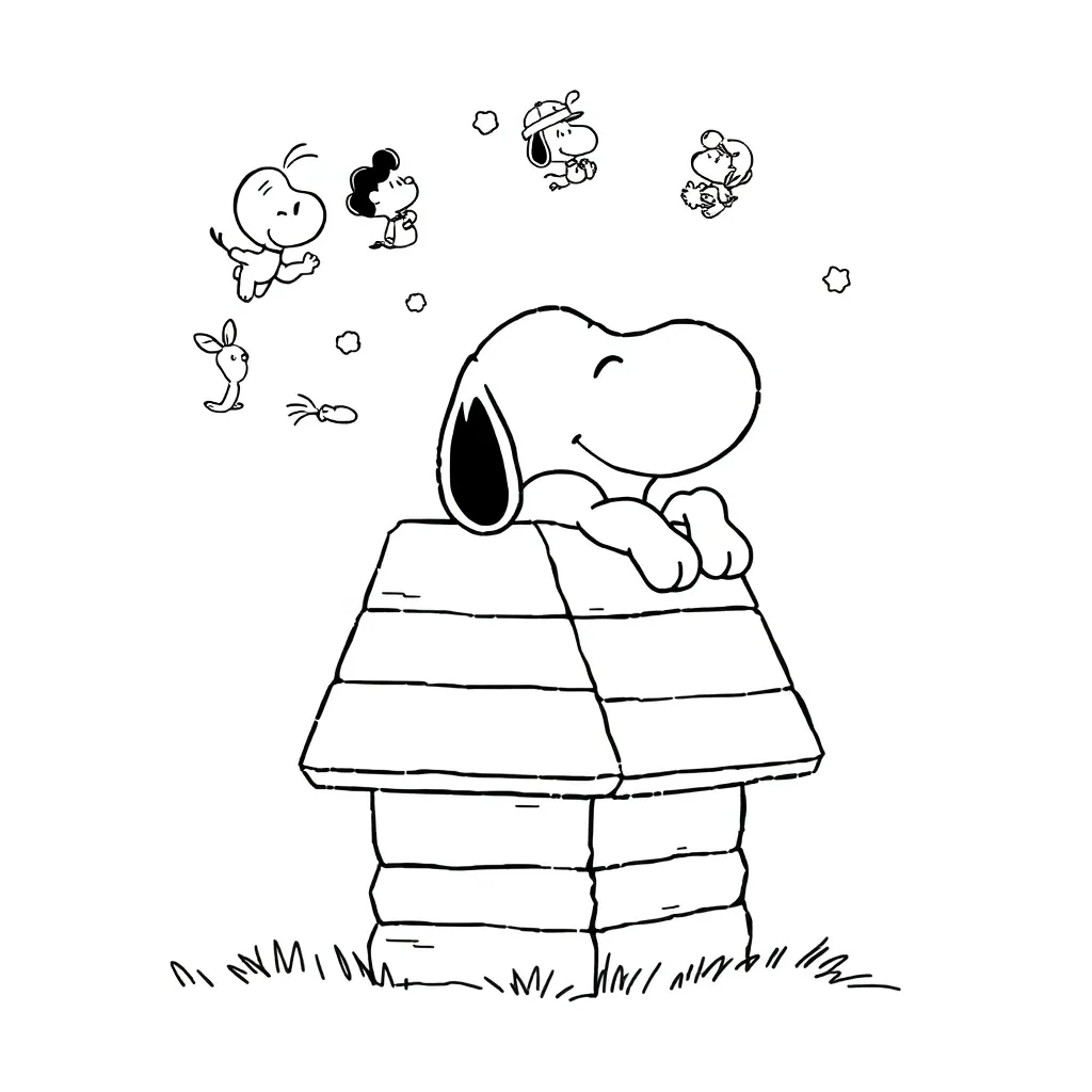 Peanuts & Snoopy coloring page