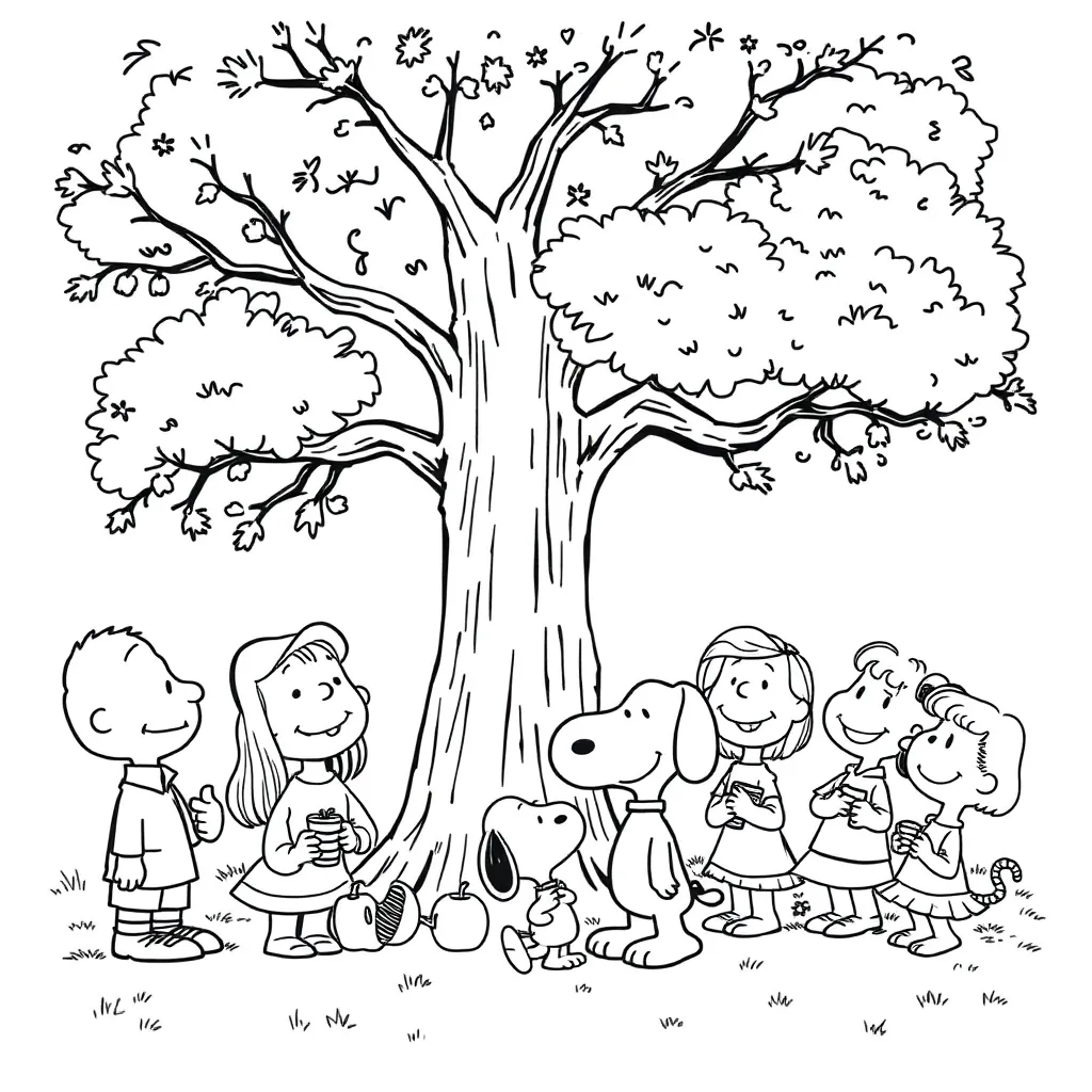 Peanuts & Snoopy coloring page