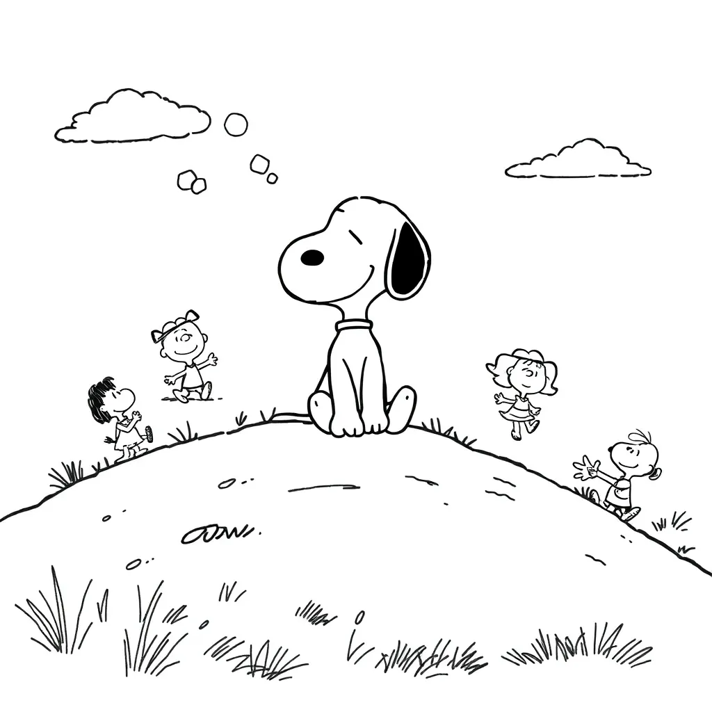 Peanuts & Snoopy coloring page