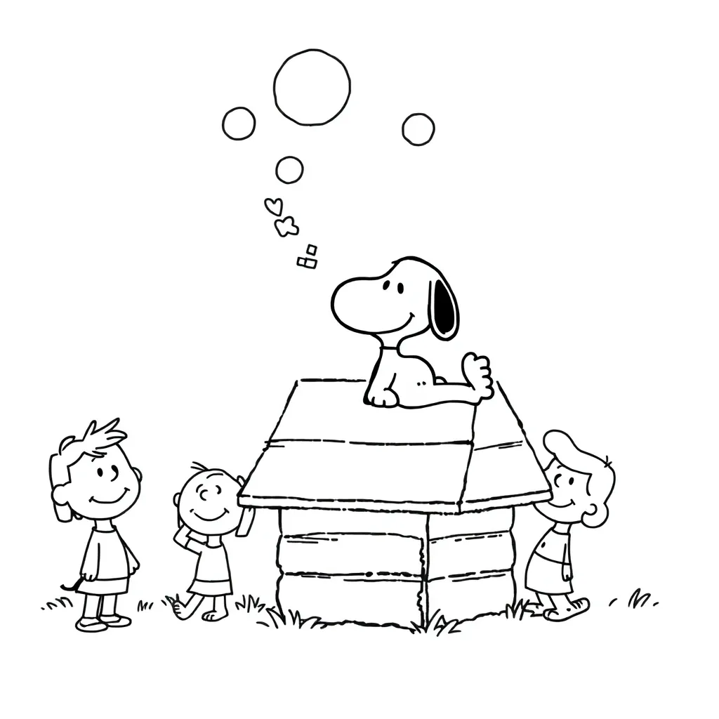 Peanuts & Snoopy coloring page