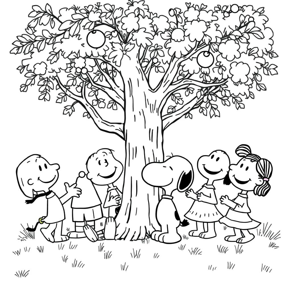 Peanuts & Snoopy coloring page