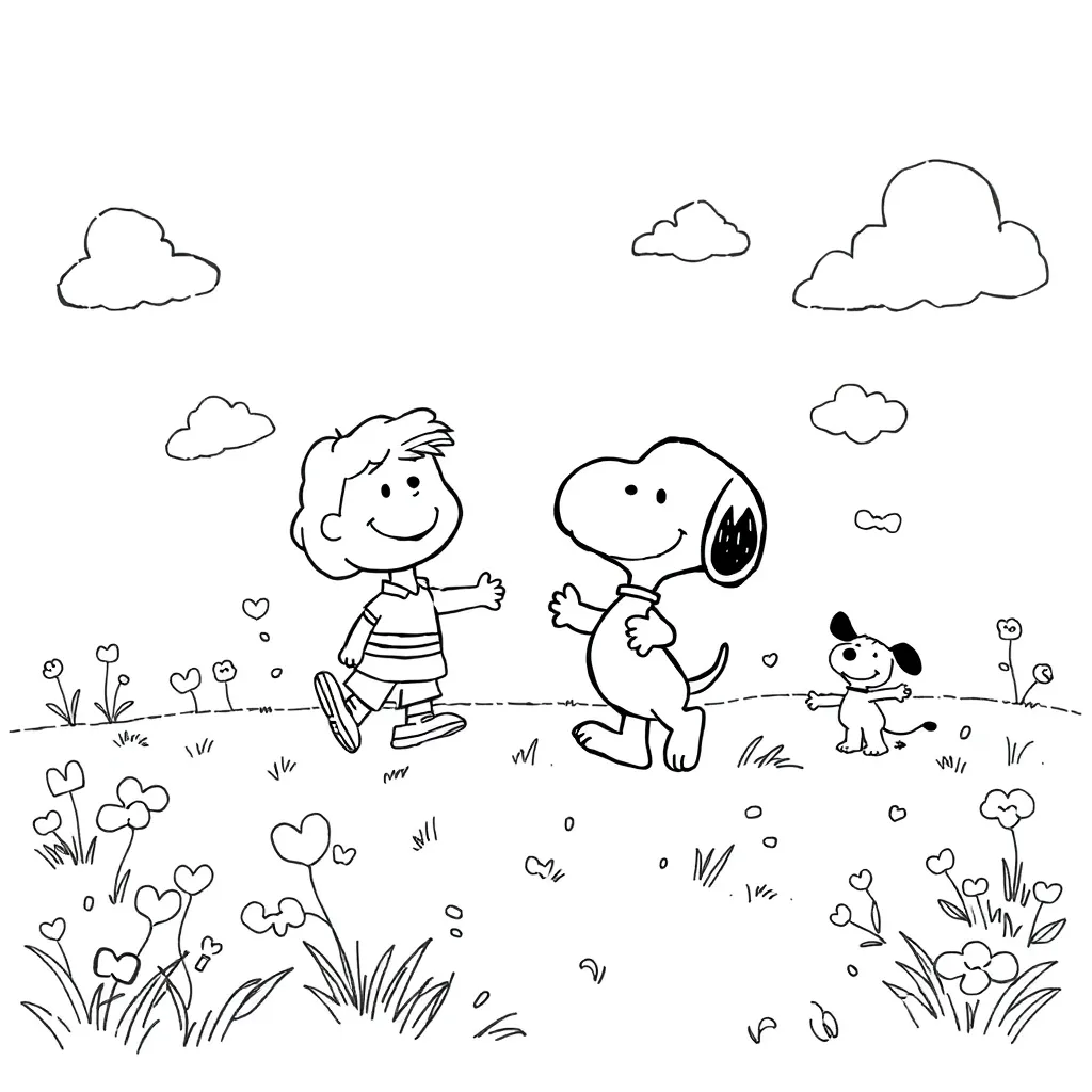 Peanuts & Snoopy coloring page