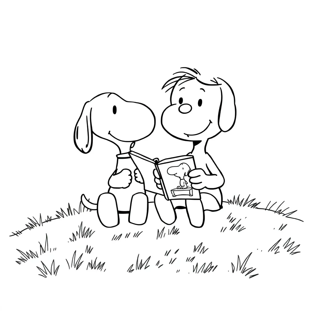 Peanuts & Snoopy coloring page