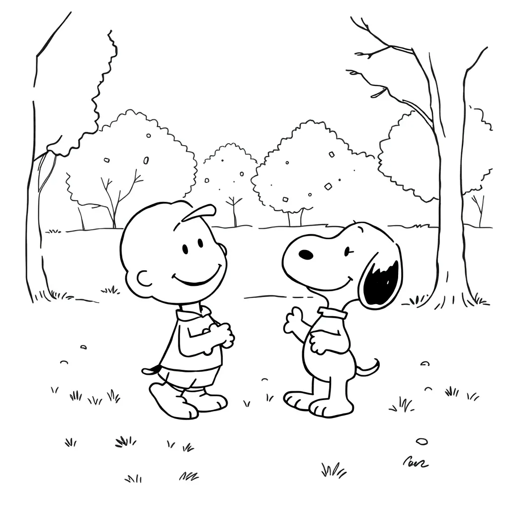 Peanuts & Snoopy coloring page