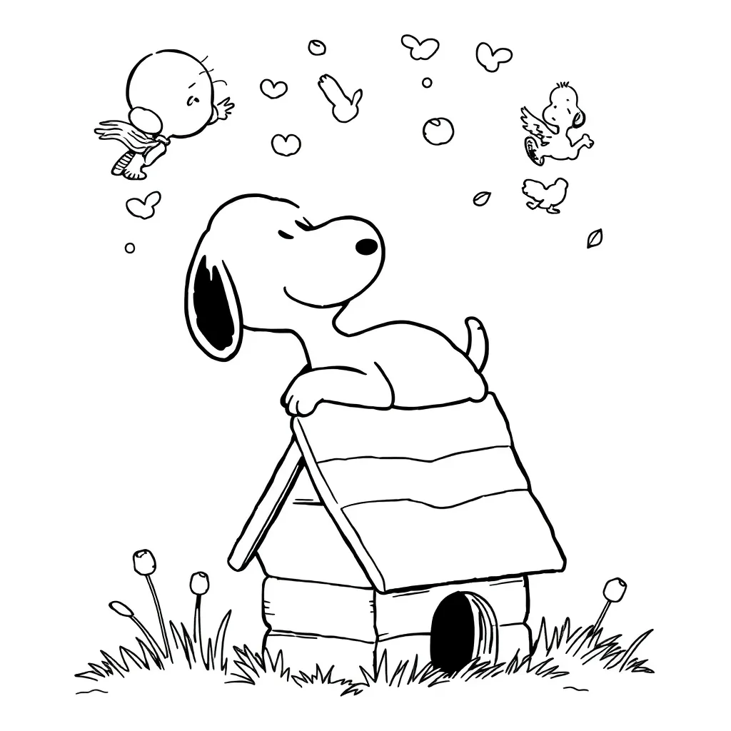 Peanuts & Snoopy coloring page