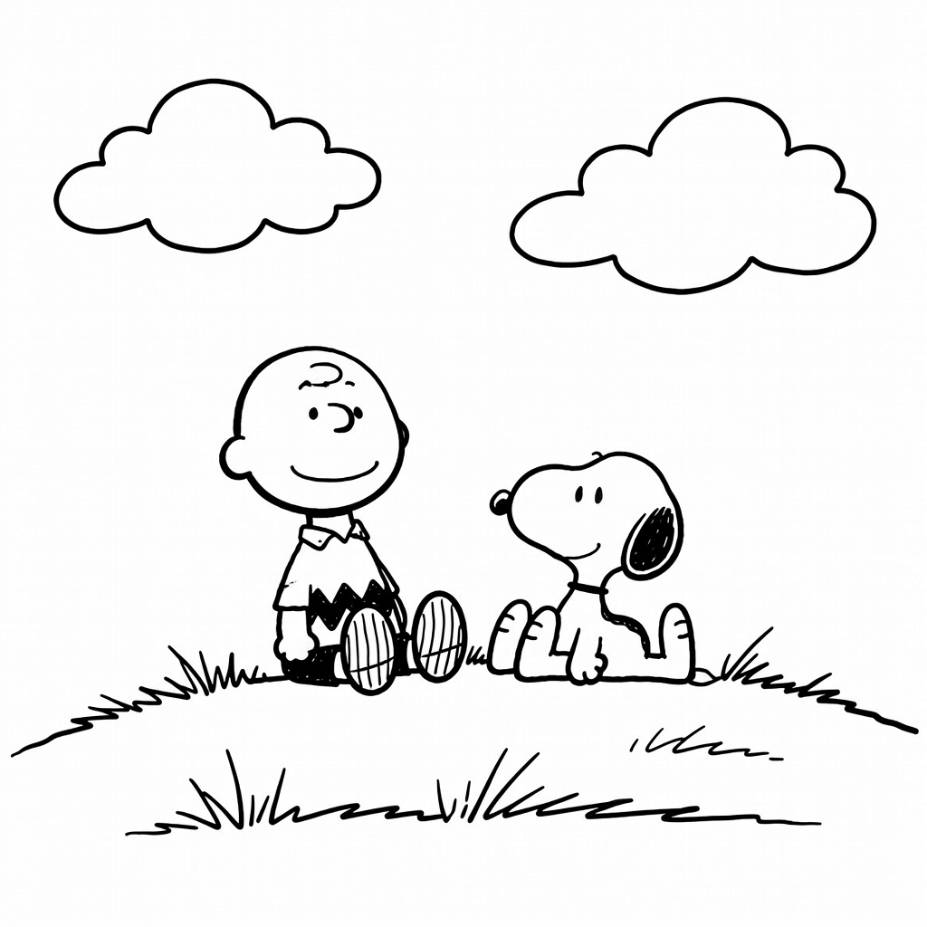 Peanuts & Snoopy coloring page