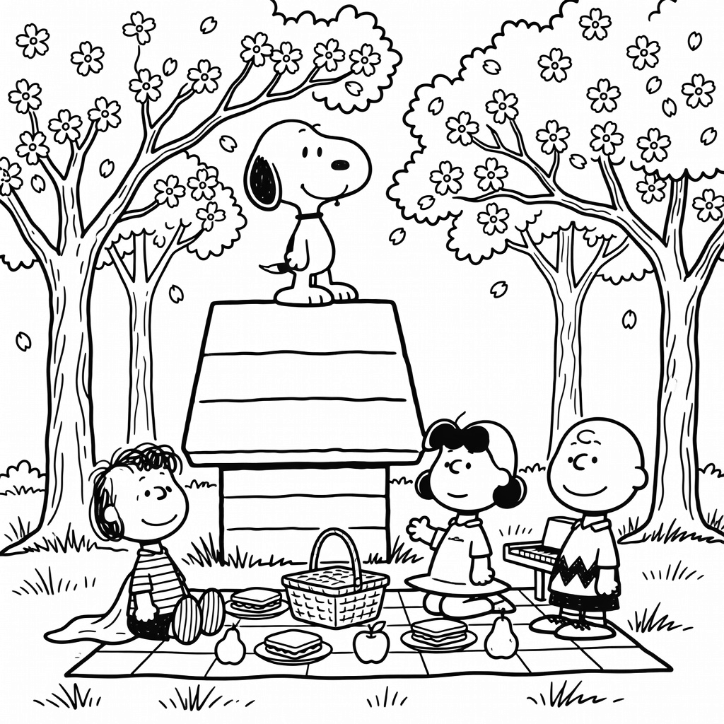Peanuts & Snoopy coloring page