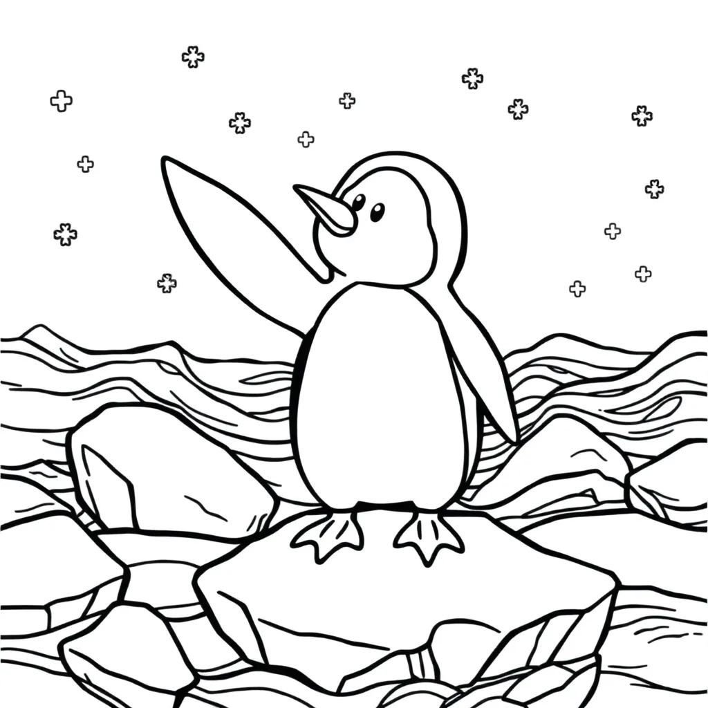 Penguin coloring page