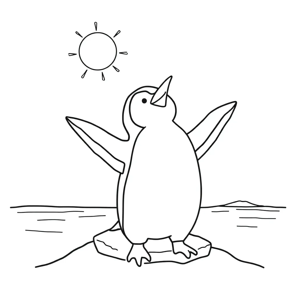 Penguin coloring page