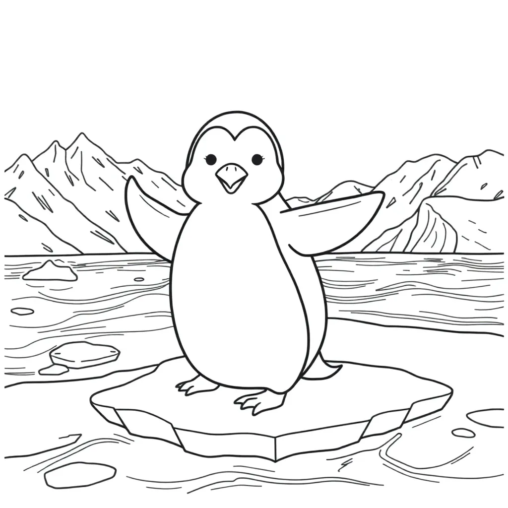 Penguin coloring page