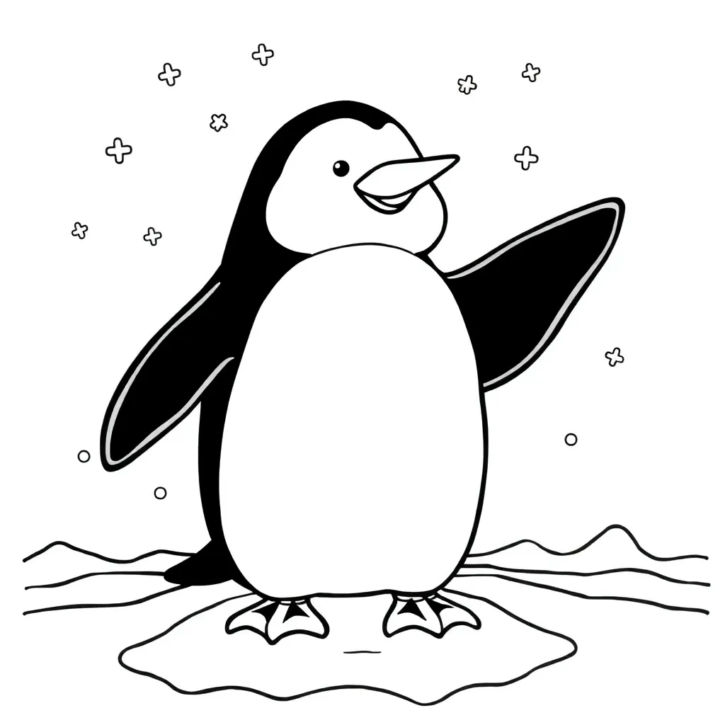 Penguin coloring page
