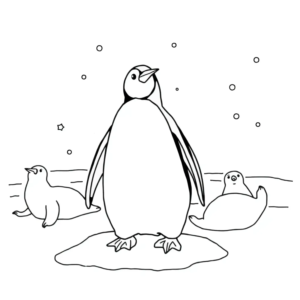 Penguin coloring page
