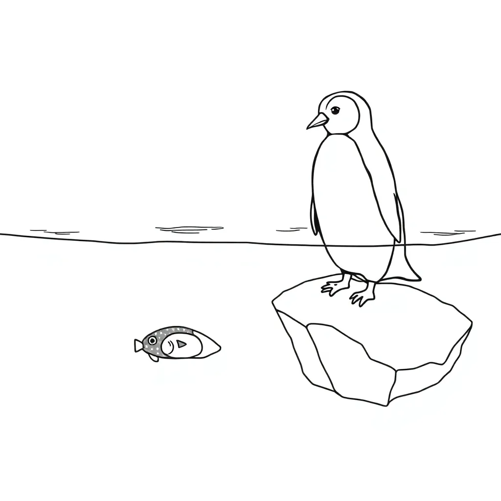 Penguin coloring page
