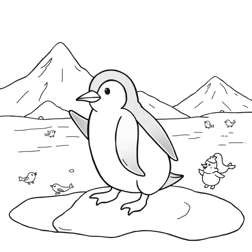 Penguin coloring page