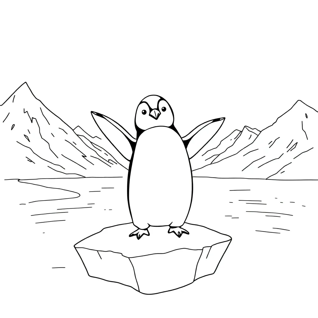 Penguin coloring page