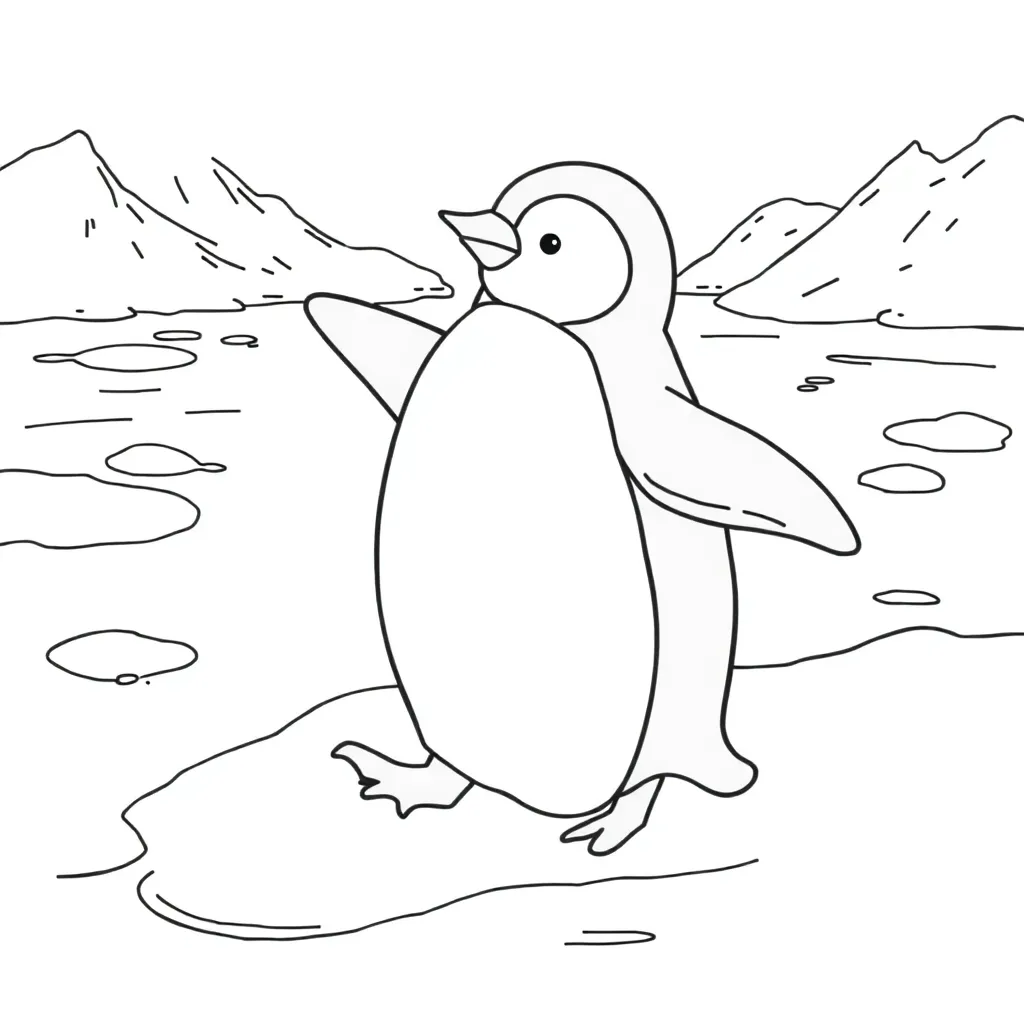 Penguin coloring page