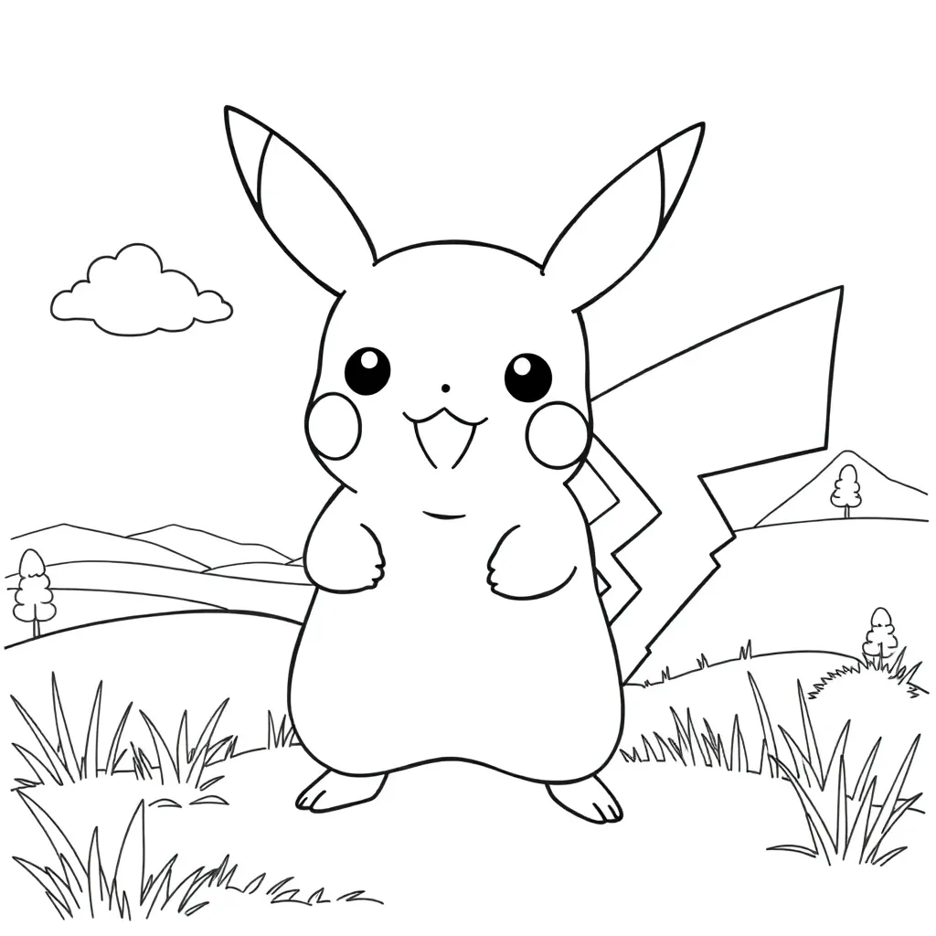 Pikachu coloring page