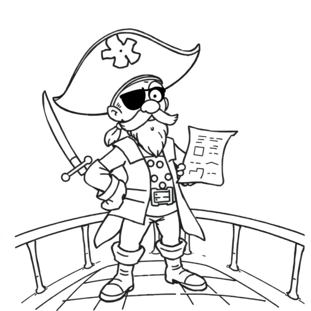 Pirate coloring page