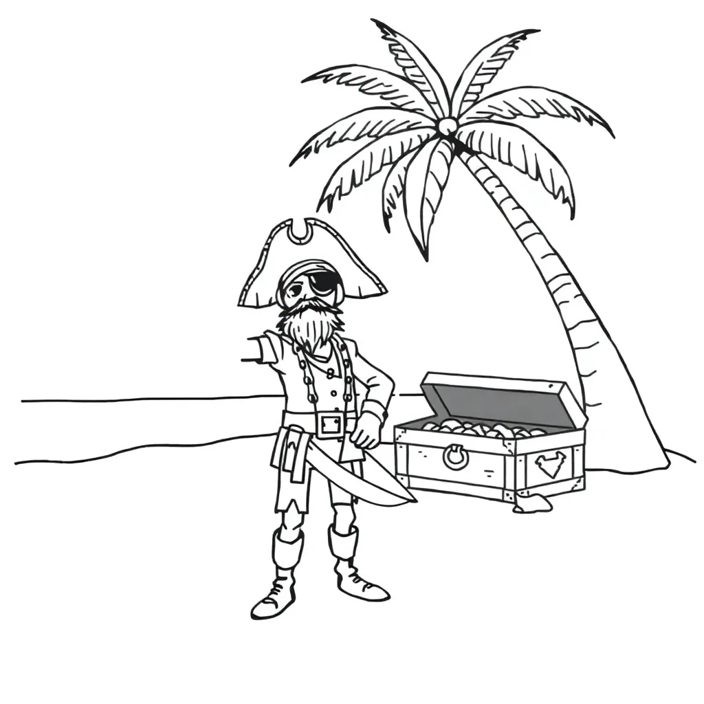 Pirate coloring page