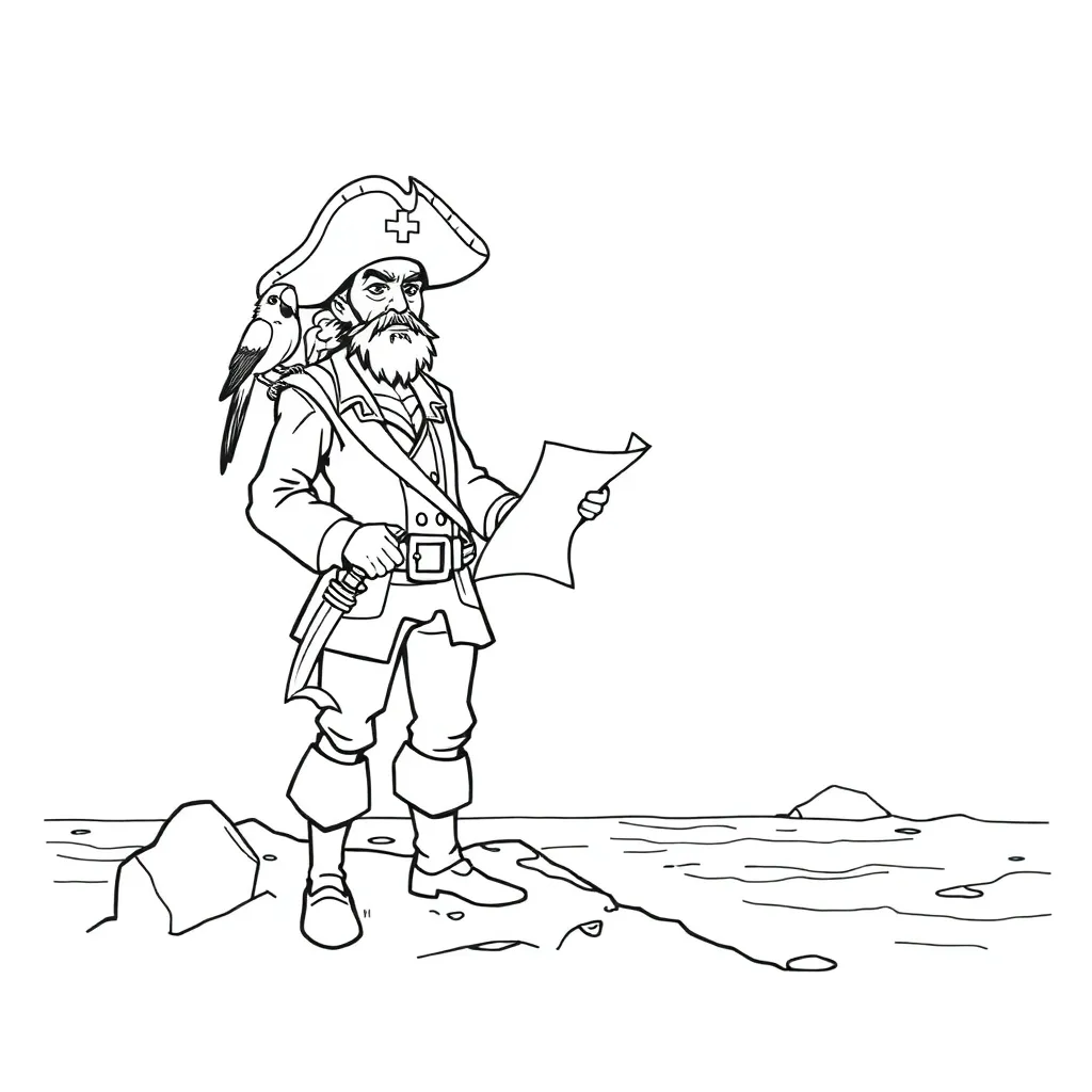 Pirate coloring page