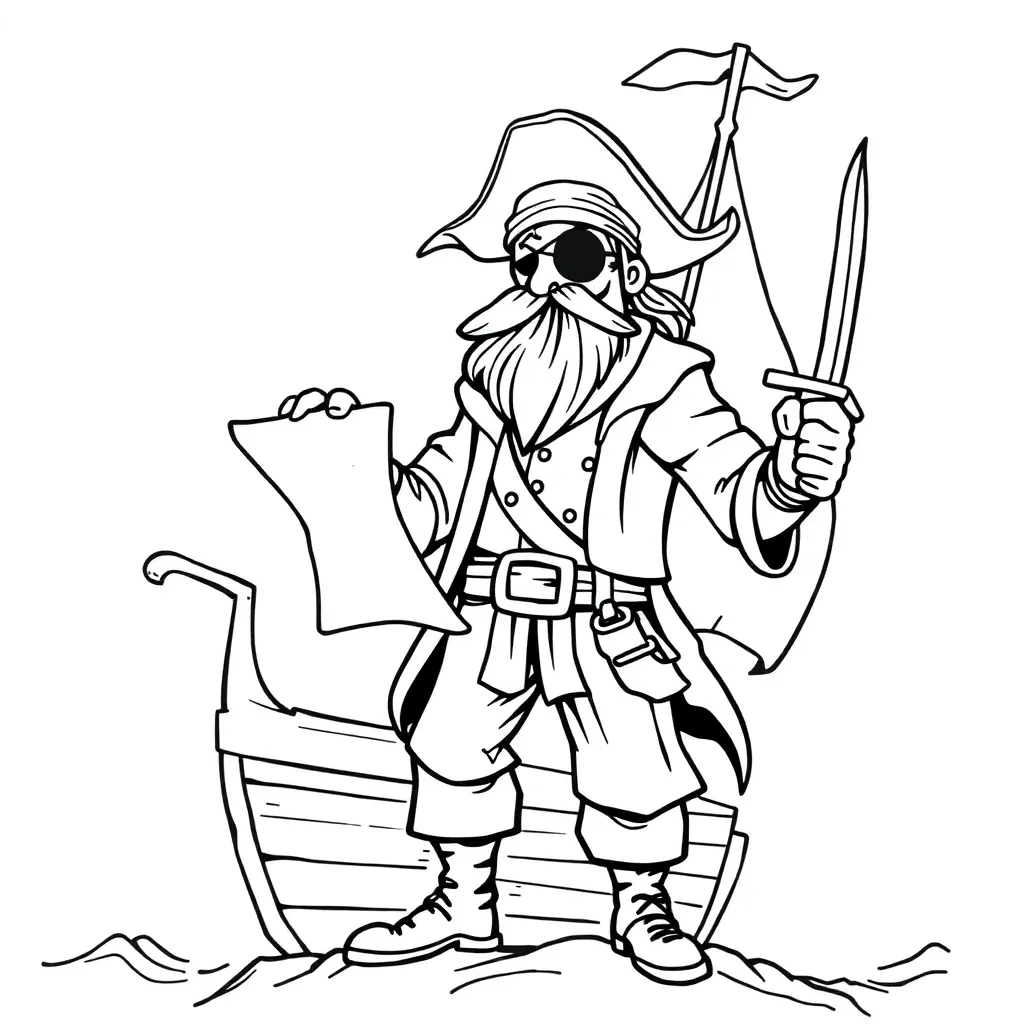 Pirate coloring page
