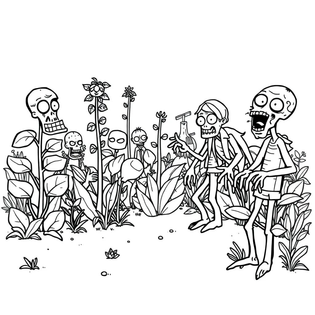 Plants vs Zombies coloring page