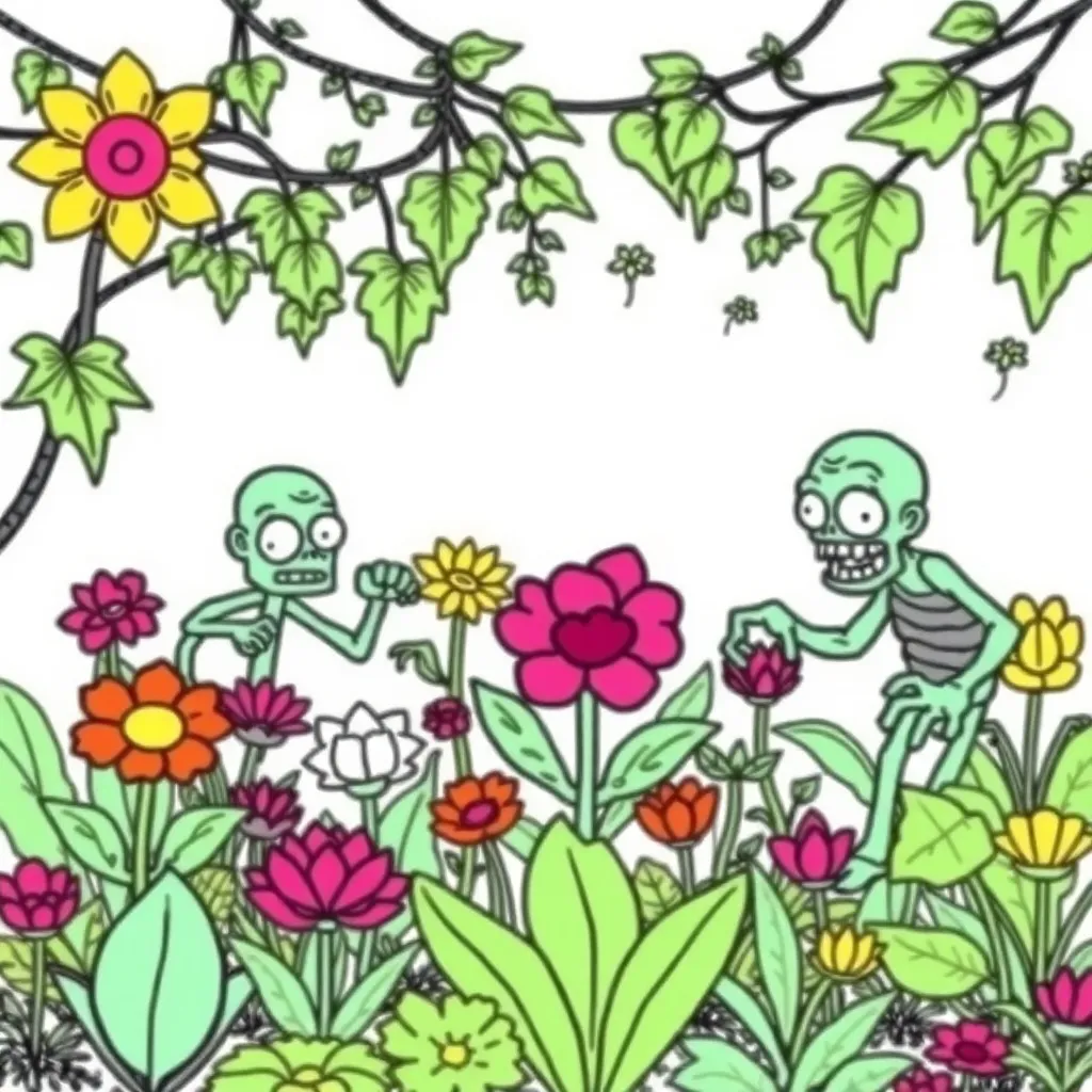 Plants vs Zombies coloring page