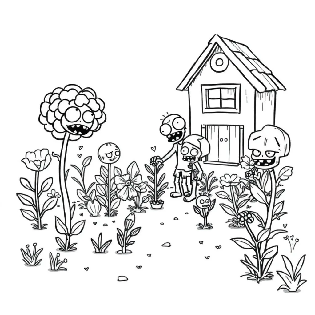 Plants vs Zombies coloring page