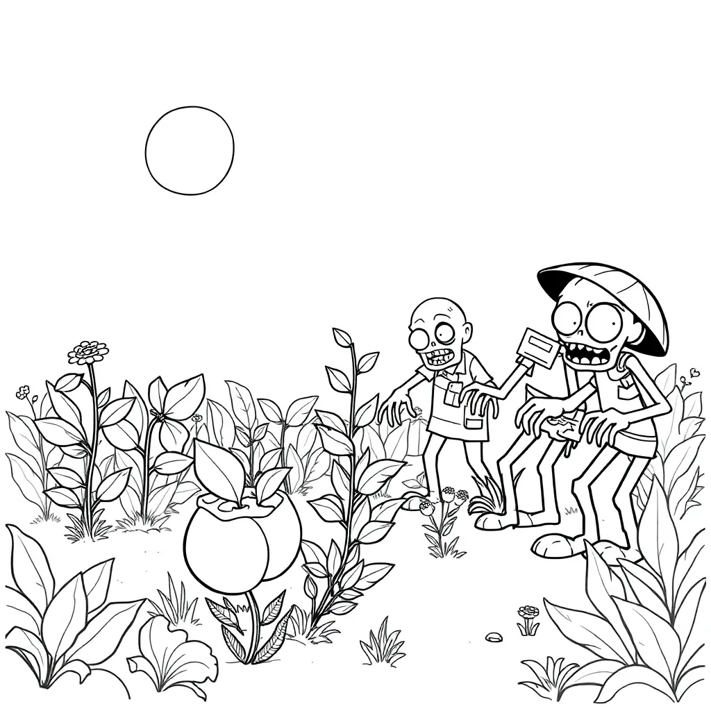 Plants vs Zombies coloring page