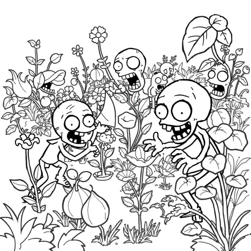 Plants vs Zombies coloring page