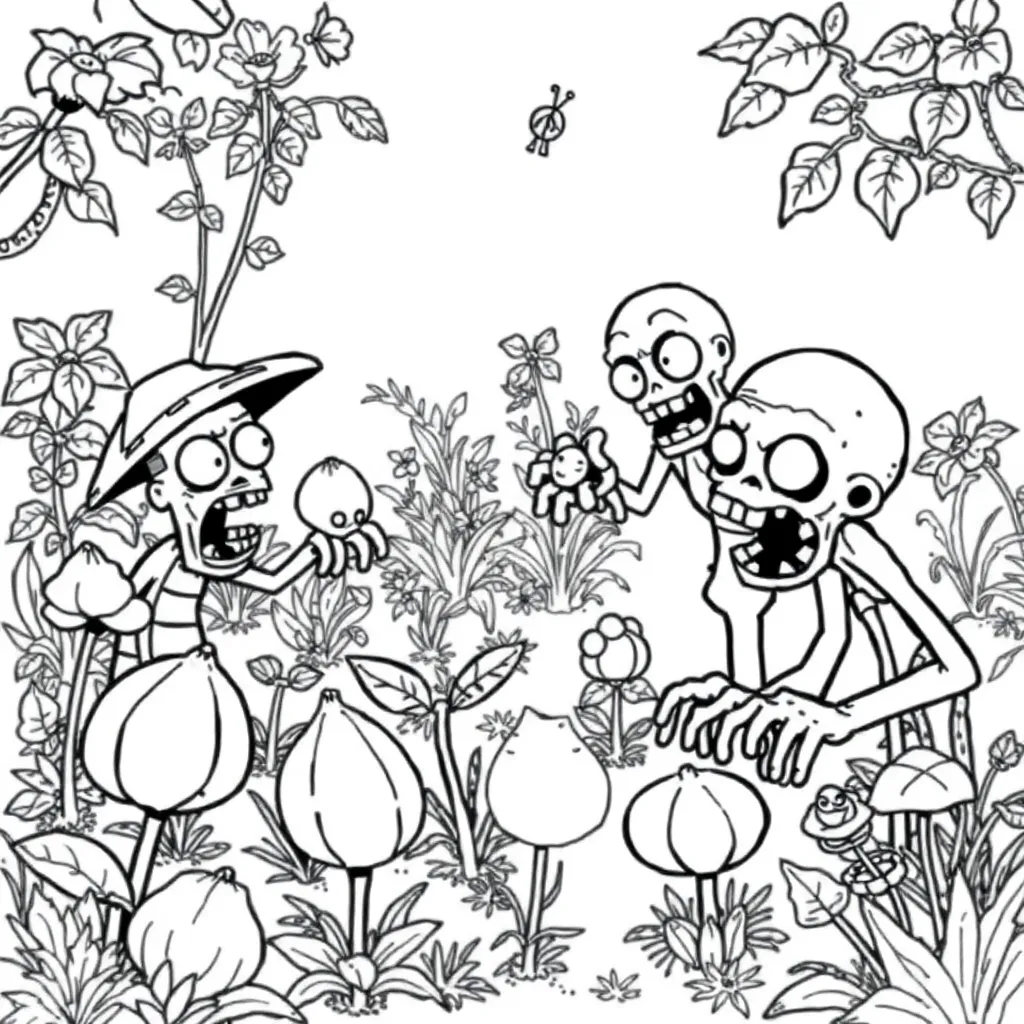 Plants vs Zombies coloring page