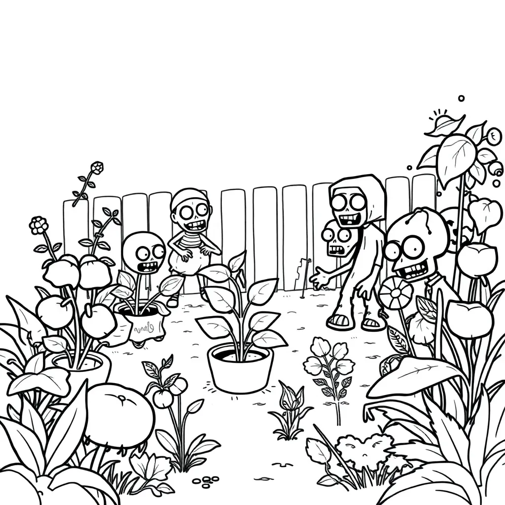 Plants vs Zombies coloring page