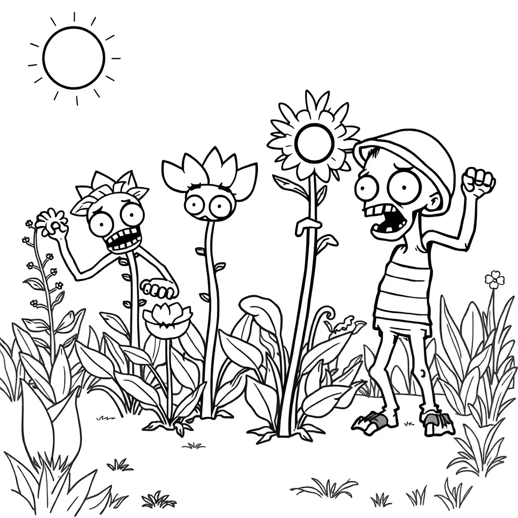 Plants vs Zombies coloring page