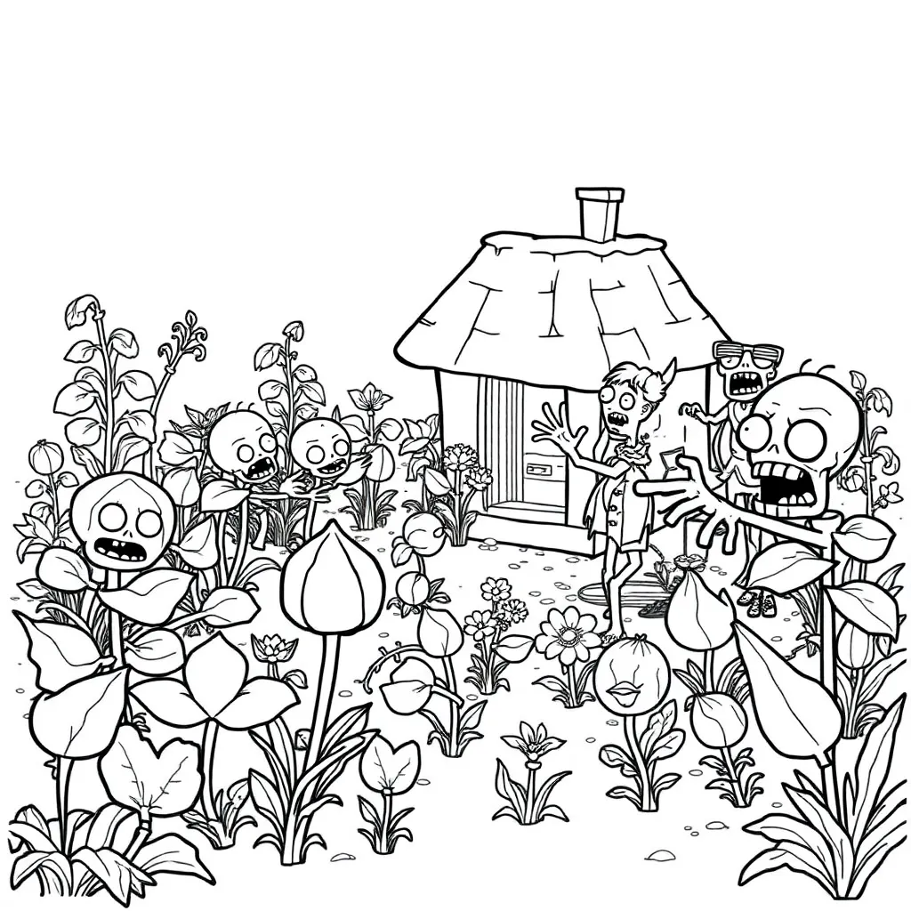Plants vs Zombies coloring page