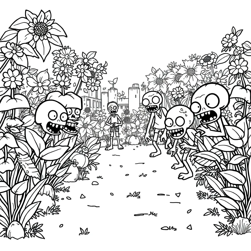 Plants vs Zombies coloring page