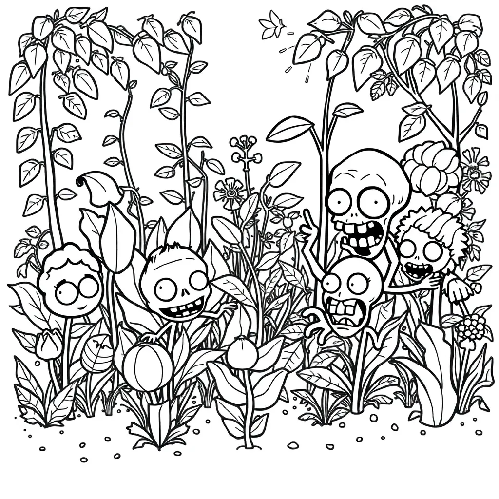 Plants vs Zombies coloring page