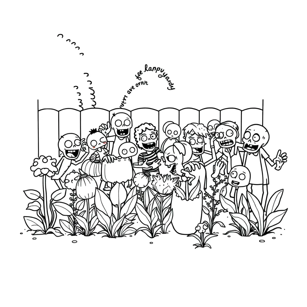 Plants vs Zombies coloring page
