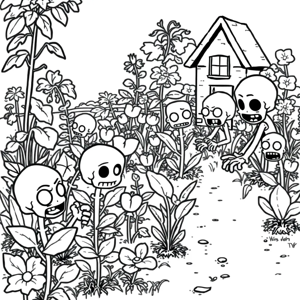 Plants vs Zombies coloring page