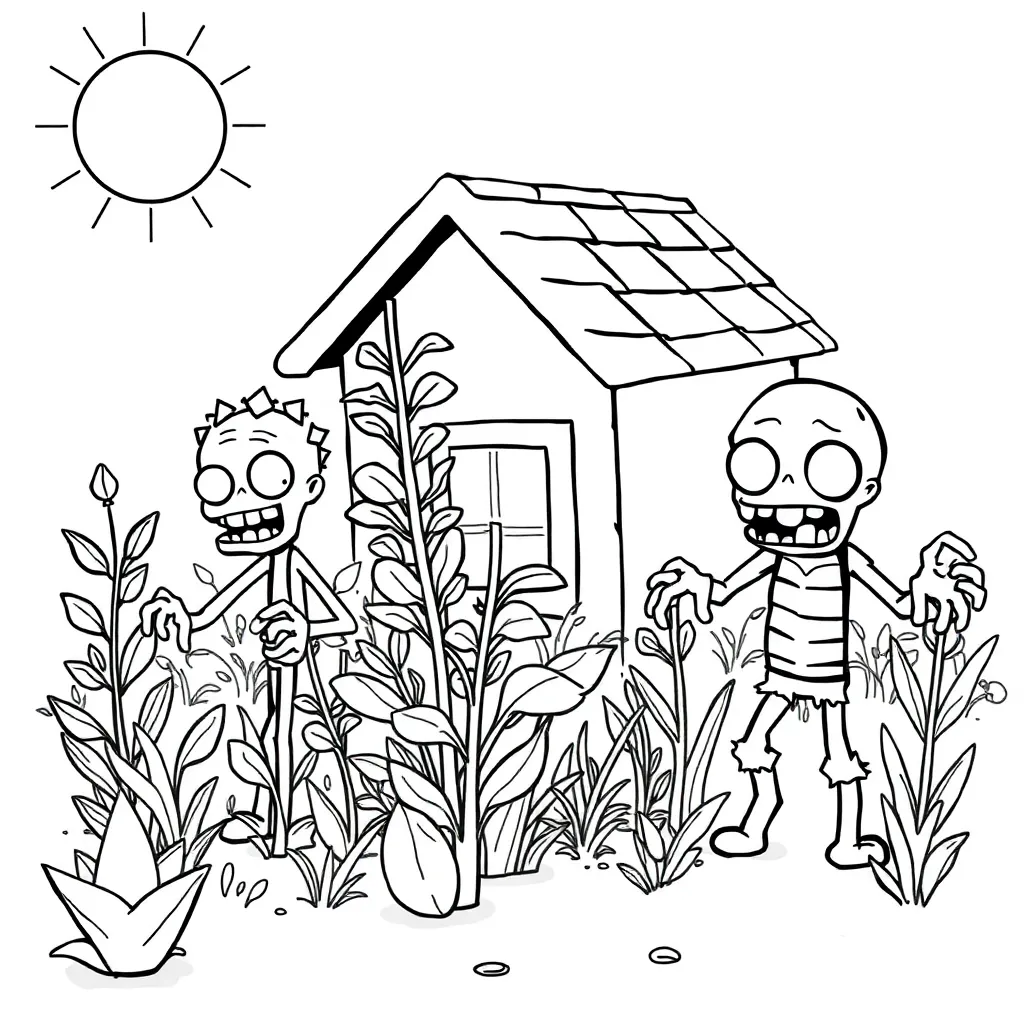 Plants vs Zombies coloring page