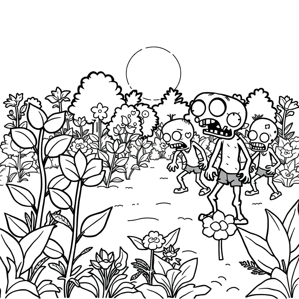 Plants vs Zombies coloring page