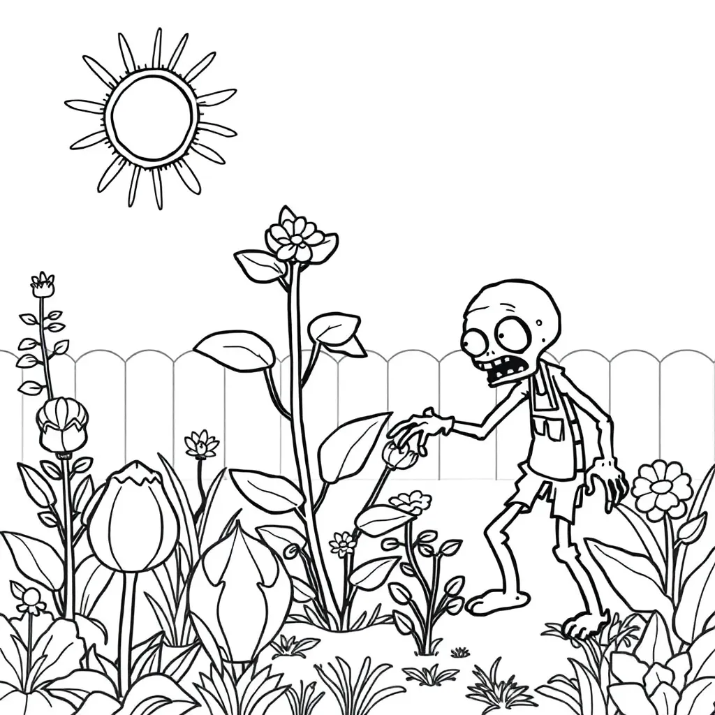 Plants vs Zombies coloring page