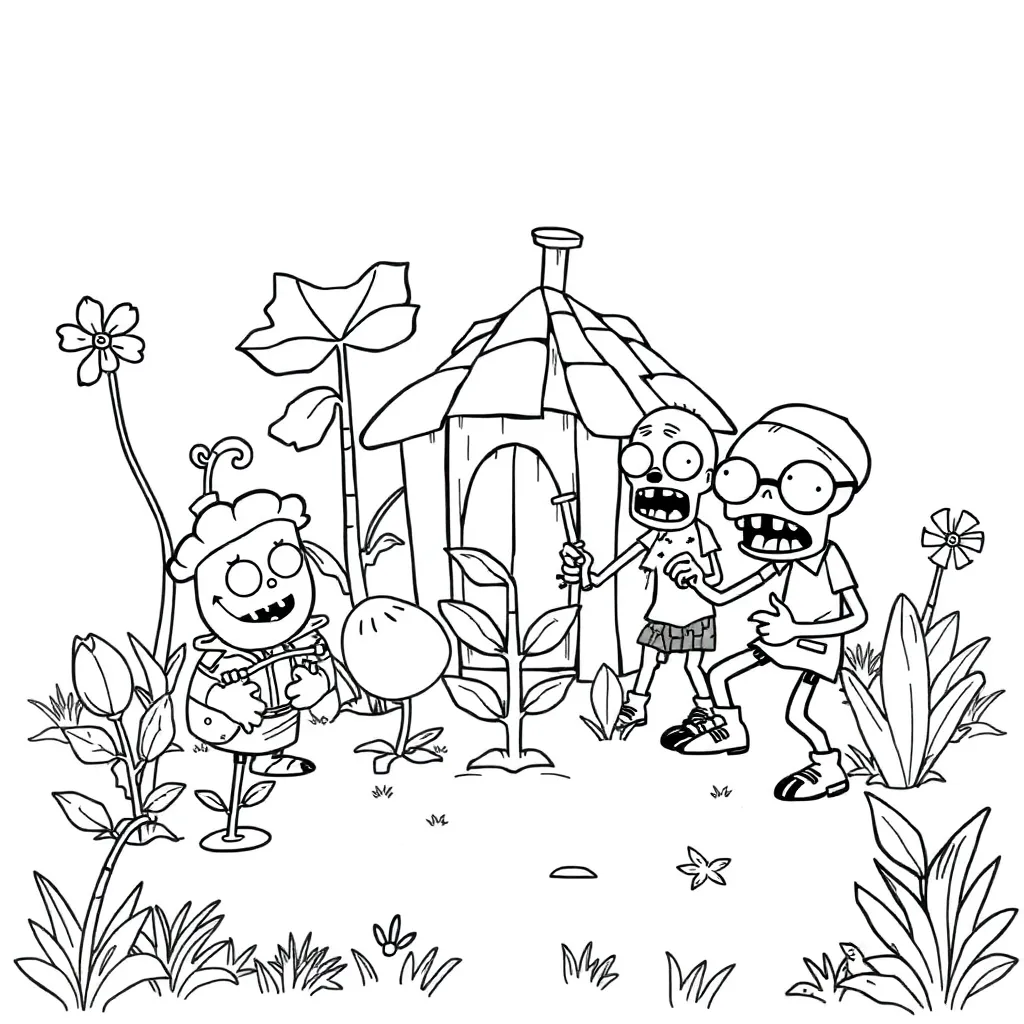 Plants vs Zombies coloring page