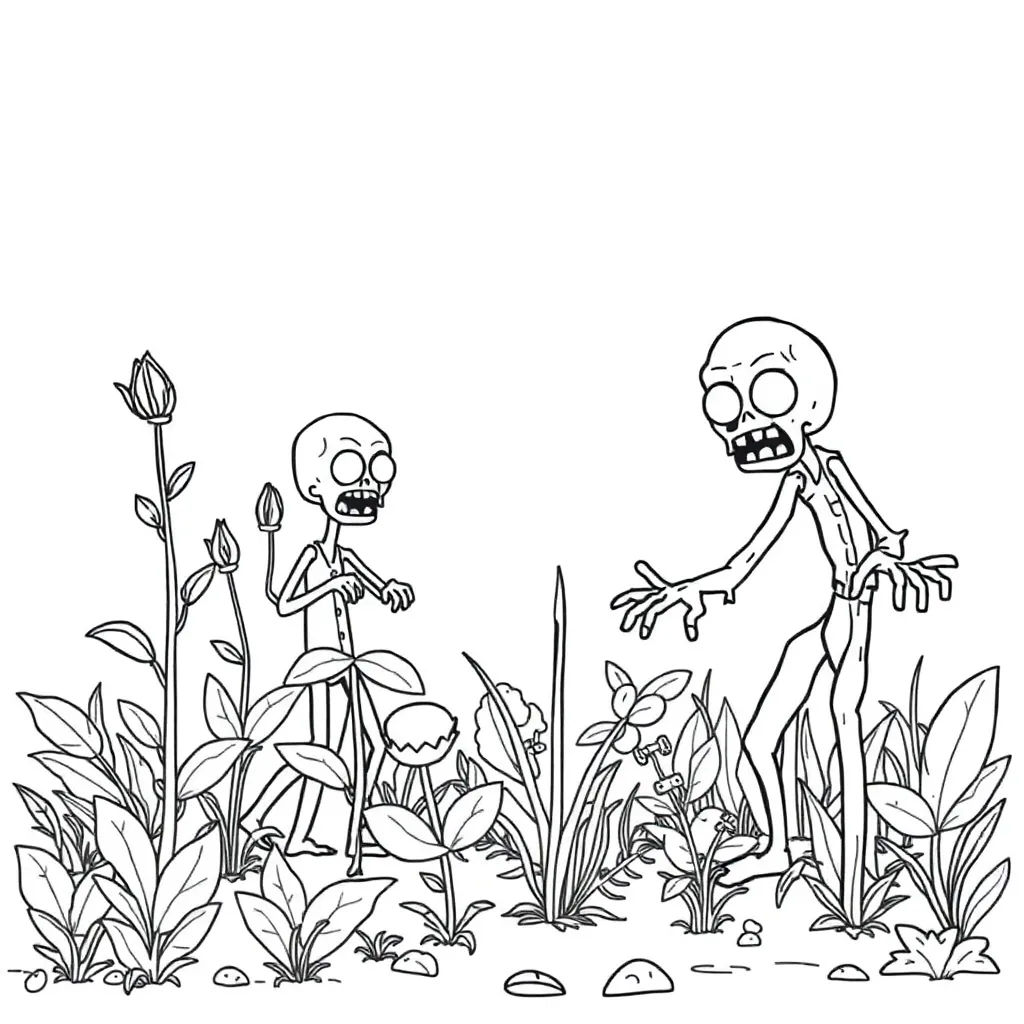 Plants vs Zombies coloring page